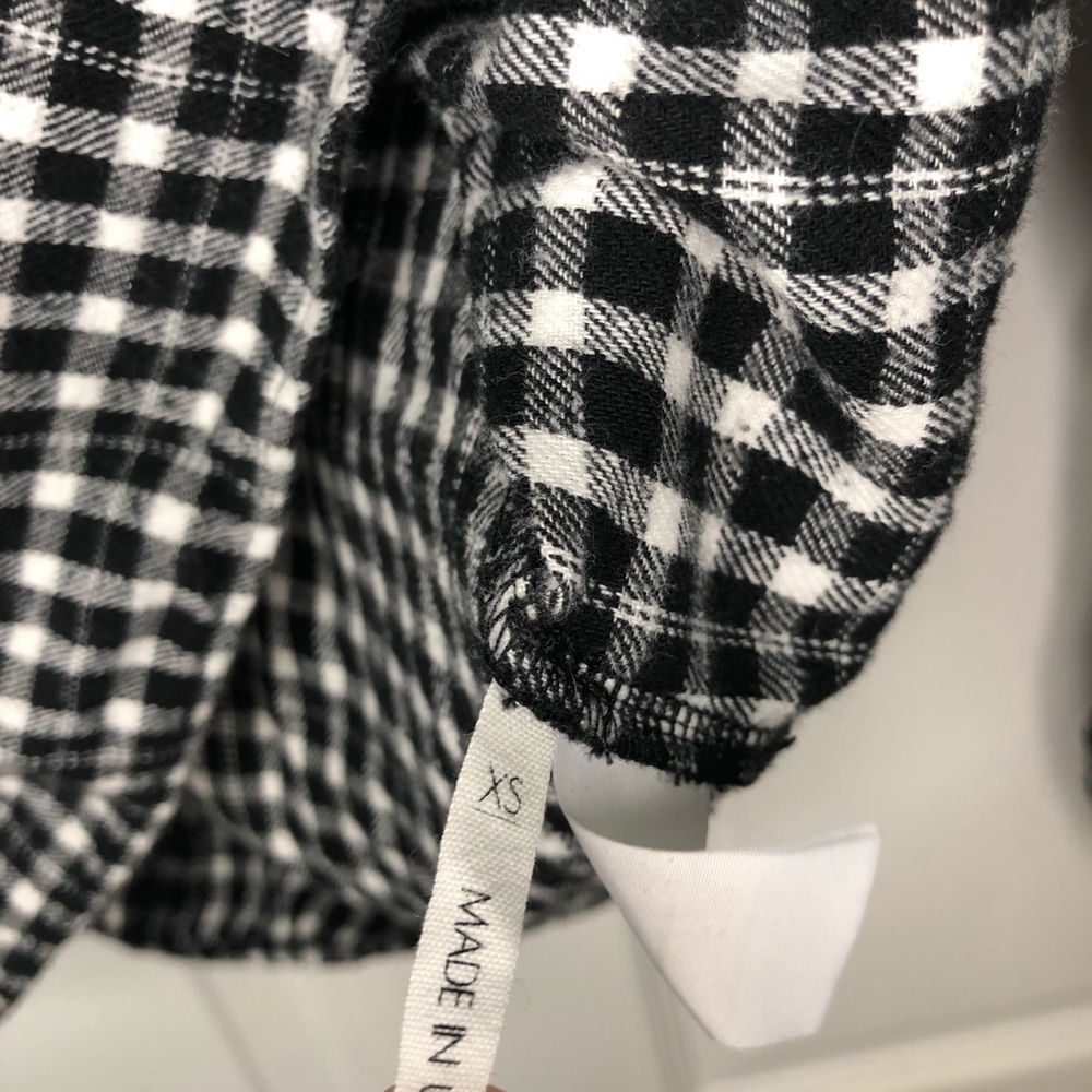 Reformation Upcycled Flannel Shirt Gingham Collar - Picture 3 of 9